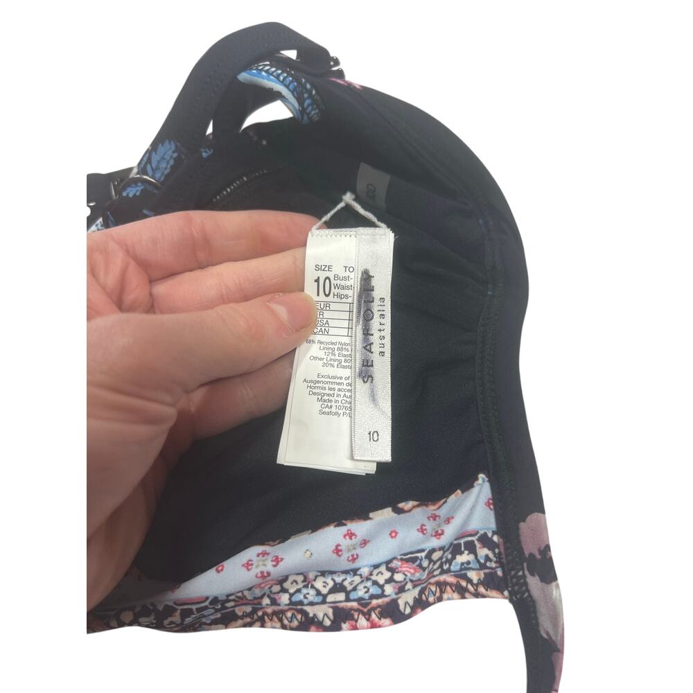 Seafolly “Water Garden” Bralette Bikini Top Size 10 | Pre-Owned | Luxe Floral - Picture 4 of 5